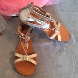 Montego Bay Club (Size:7½) Silver Aquazzura Patent Leather Gladiator Sandals
